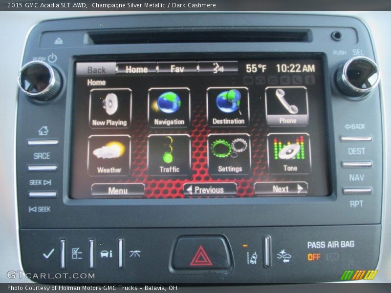 Champagne Silver Metallic / Dark Cashmere 2015 GMC Acadia SLT AWD