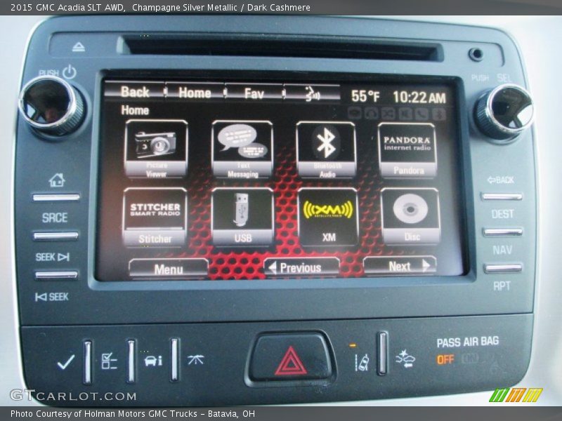 Champagne Silver Metallic / Dark Cashmere 2015 GMC Acadia SLT AWD