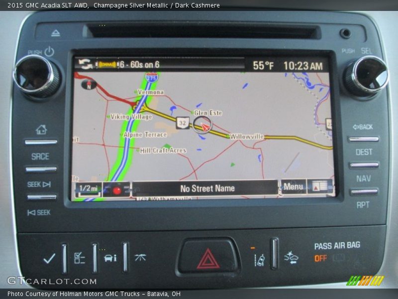 Champagne Silver Metallic / Dark Cashmere 2015 GMC Acadia SLT AWD