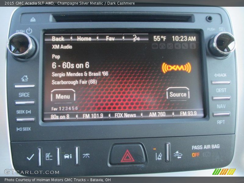 Champagne Silver Metallic / Dark Cashmere 2015 GMC Acadia SLT AWD