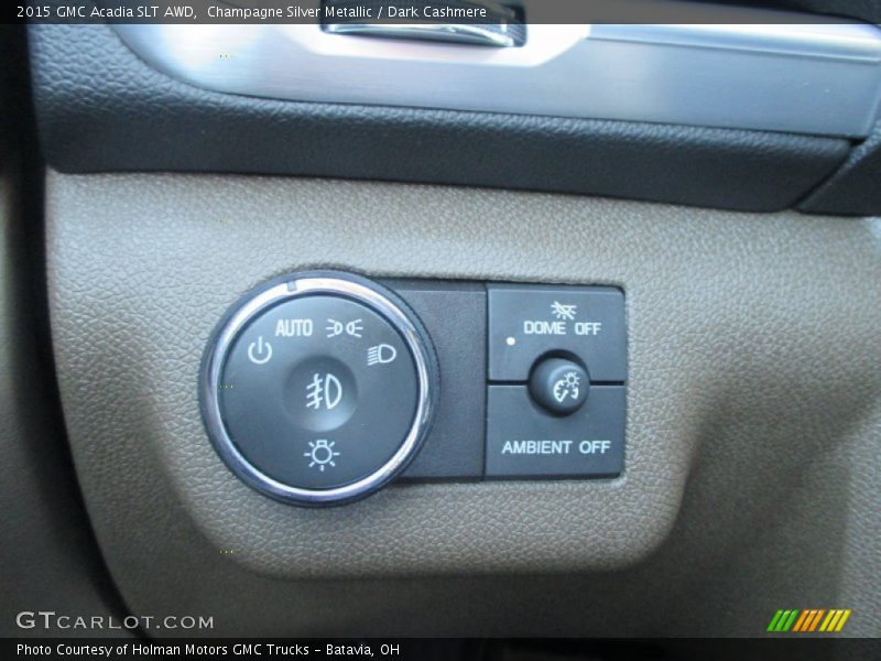 Champagne Silver Metallic / Dark Cashmere 2015 GMC Acadia SLT AWD