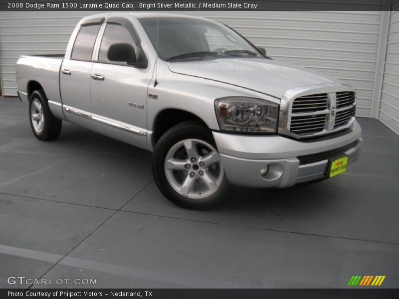 Bright Silver Metallic / Medium Slate Gray 2008 Dodge Ram 1500 Laramie Quad Cab