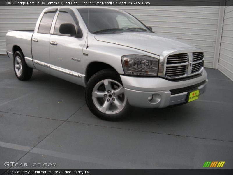 Bright Silver Metallic / Medium Slate Gray 2008 Dodge Ram 1500 Laramie Quad Cab