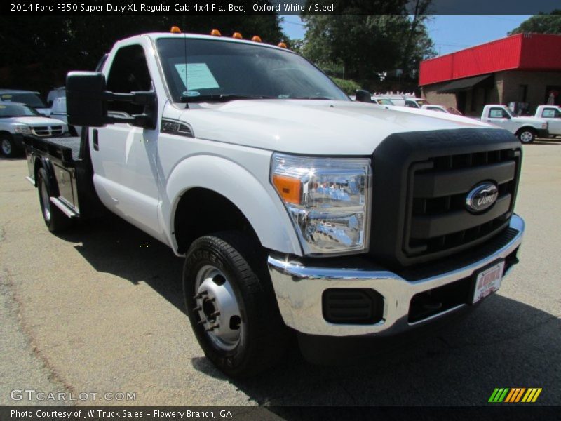 Oxford White / Steel 2014 Ford F350 Super Duty XL Regular Cab 4x4 Flat Bed