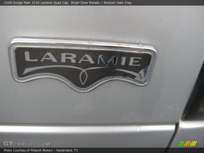 Bright Silver Metallic / Medium Slate Gray 2008 Dodge Ram 1500 Laramie Quad Cab