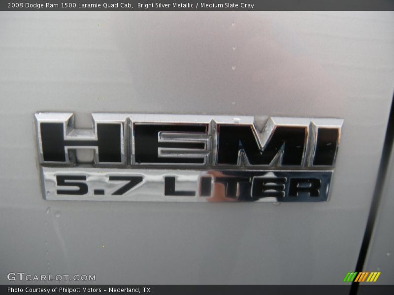 Bright Silver Metallic / Medium Slate Gray 2008 Dodge Ram 1500 Laramie Quad Cab
