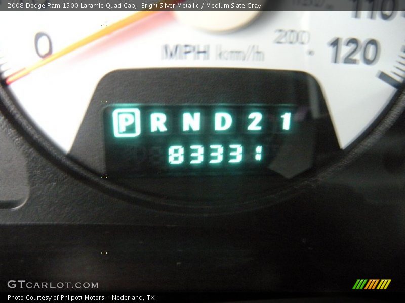Bright Silver Metallic / Medium Slate Gray 2008 Dodge Ram 1500 Laramie Quad Cab
