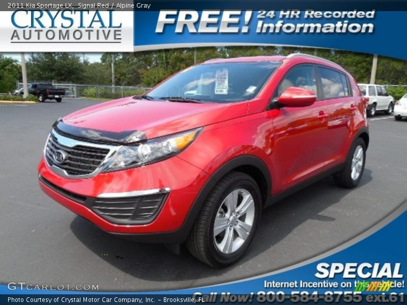 Signal Red / Alpine Gray 2011 Kia Sportage LX