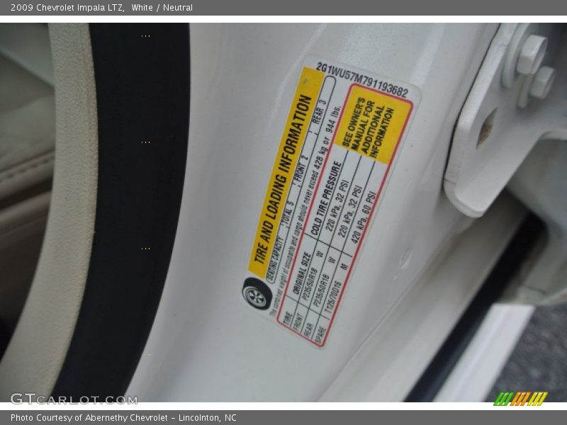 White / Neutral 2009 Chevrolet Impala LTZ