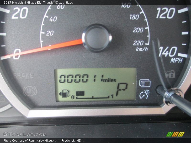 Thunder Gray / Black 2015 Mitsubishi Mirage ES