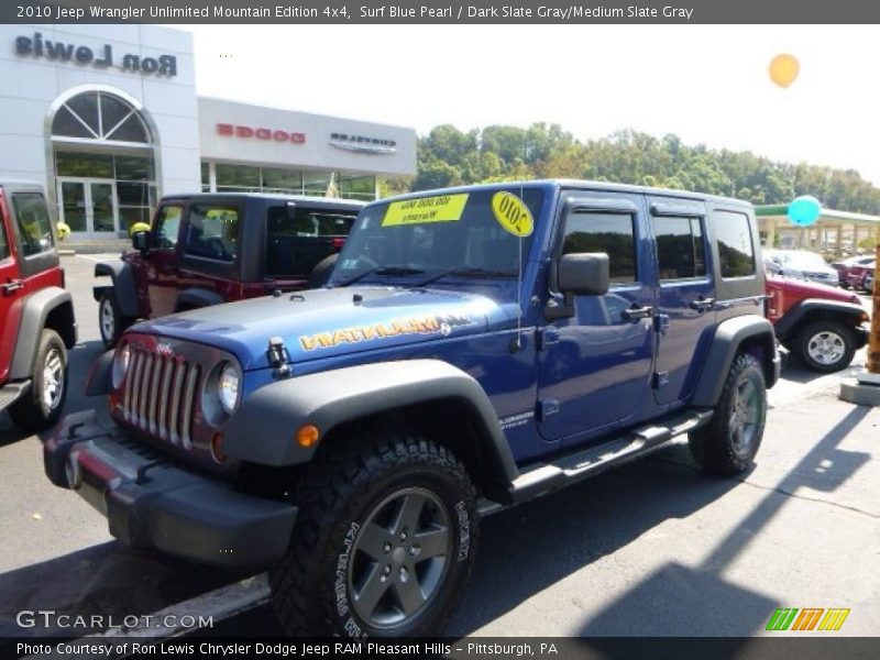 Surf Blue Pearl / Dark Slate Gray/Medium Slate Gray 2010 Jeep Wrangler Unlimited Mountain Edition 4x4