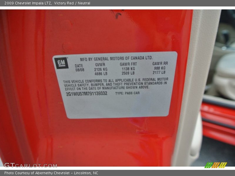 Victory Red / Neutral 2009 Chevrolet Impala LTZ