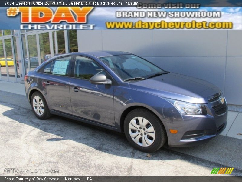 Atlantis Blue Metallic / Jet Black/Medium Titanium 2014 Chevrolet Cruze LS