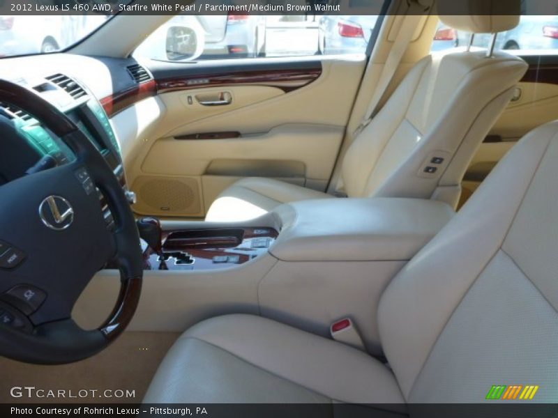 Starfire White Pearl / Parchment/Medium Brown Walnut 2012 Lexus LS 460 AWD