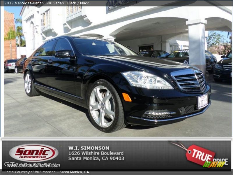 Black / Black 2012 Mercedes-Benz S 600 Sedan