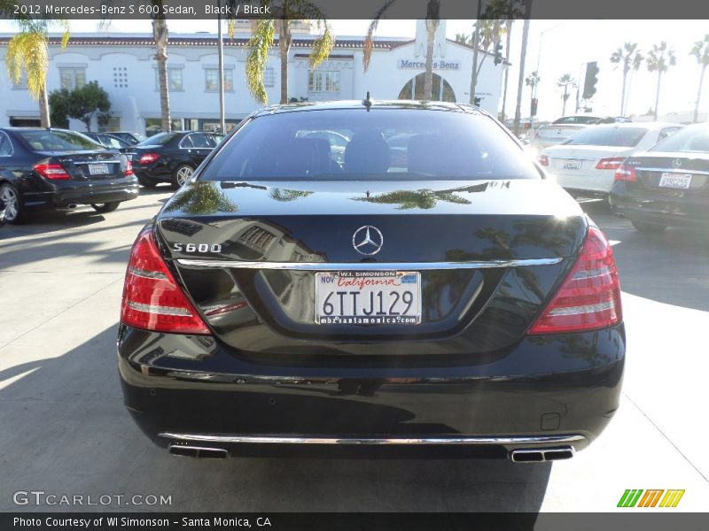 Black / Black 2012 Mercedes-Benz S 600 Sedan