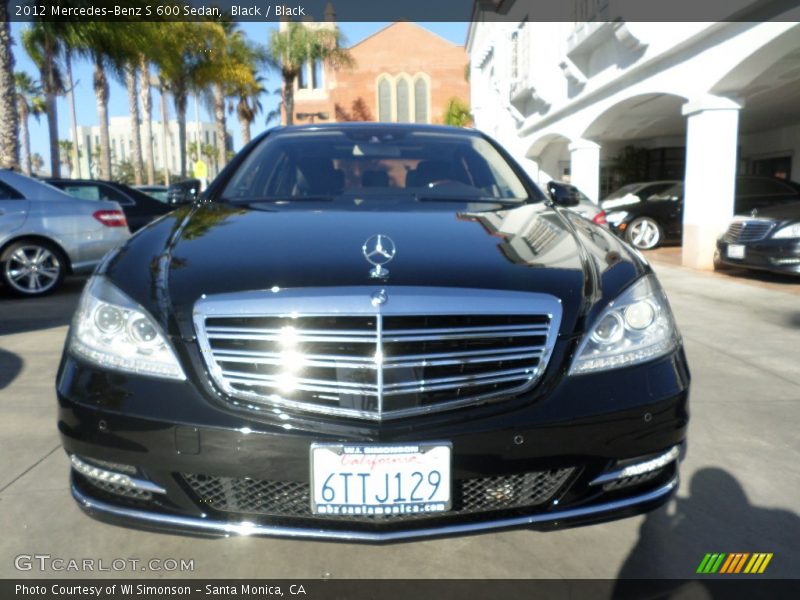 Black / Black 2012 Mercedes-Benz S 600 Sedan