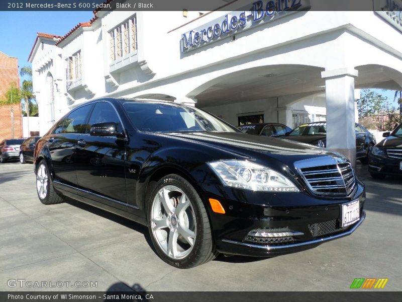 Black / Black 2012 Mercedes-Benz S 600 Sedan