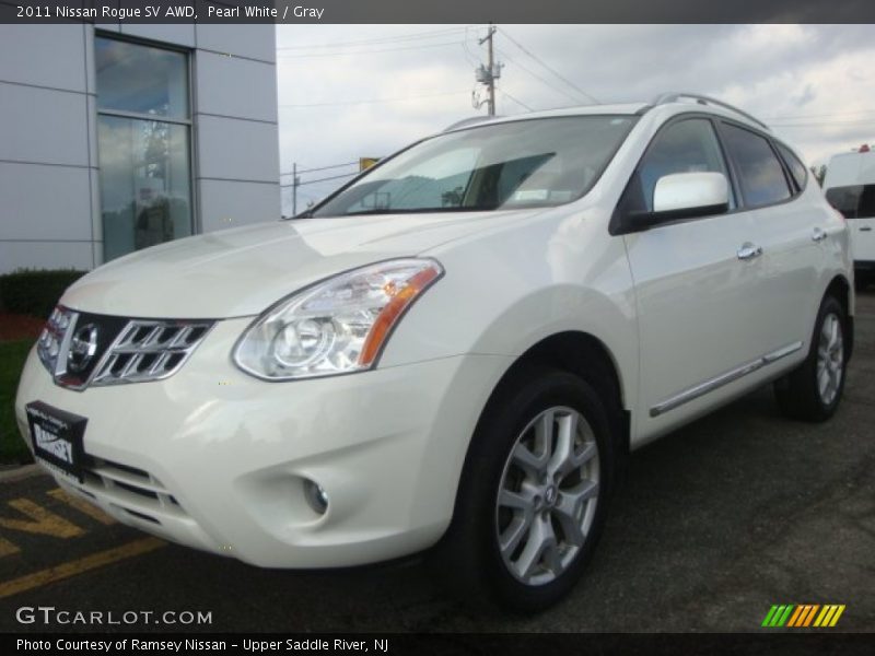 Pearl White / Gray 2011 Nissan Rogue SV AWD