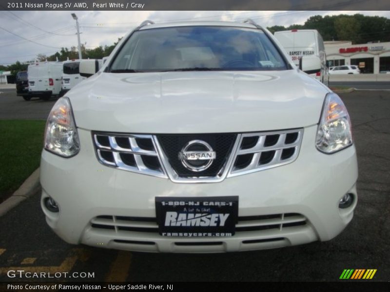 Pearl White / Gray 2011 Nissan Rogue SV AWD