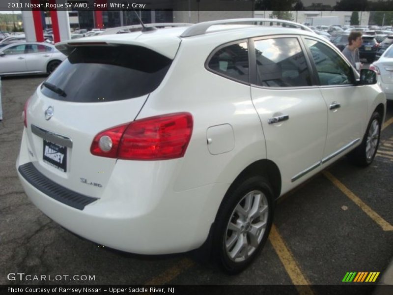 Pearl White / Gray 2011 Nissan Rogue SV AWD