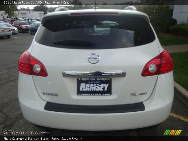 Pearl White / Gray 2011 Nissan Rogue SV AWD