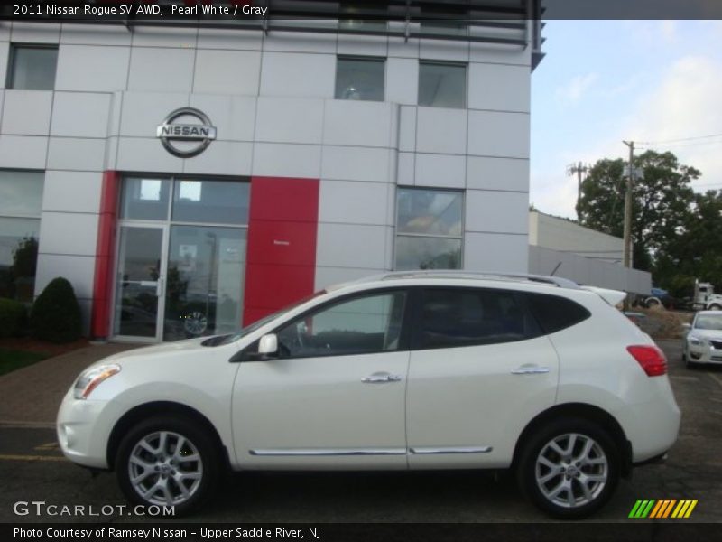 Pearl White / Gray 2011 Nissan Rogue SV AWD