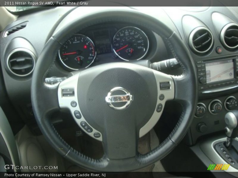 Pearl White / Gray 2011 Nissan Rogue SV AWD