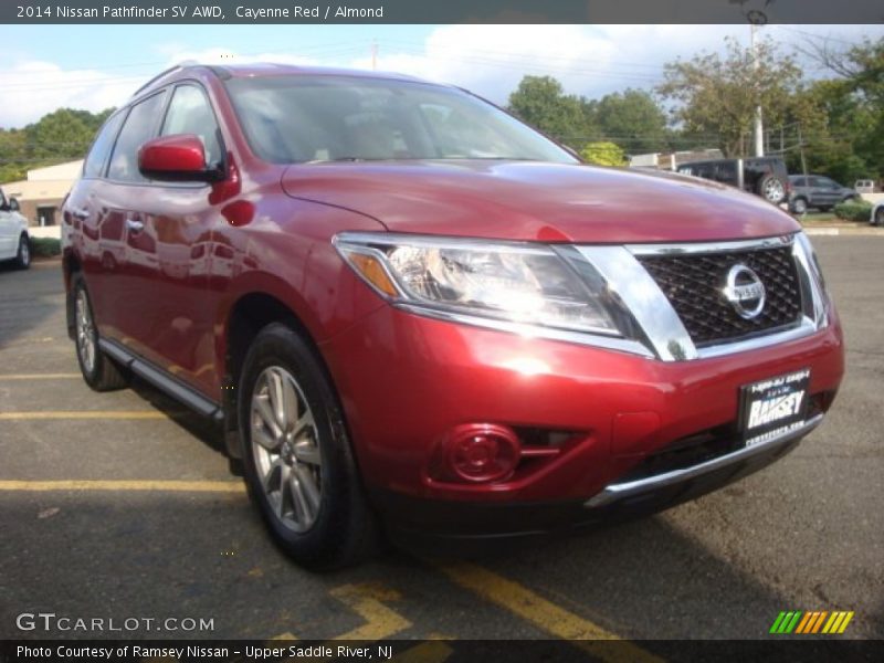 Cayenne Red / Almond 2014 Nissan Pathfinder SV AWD