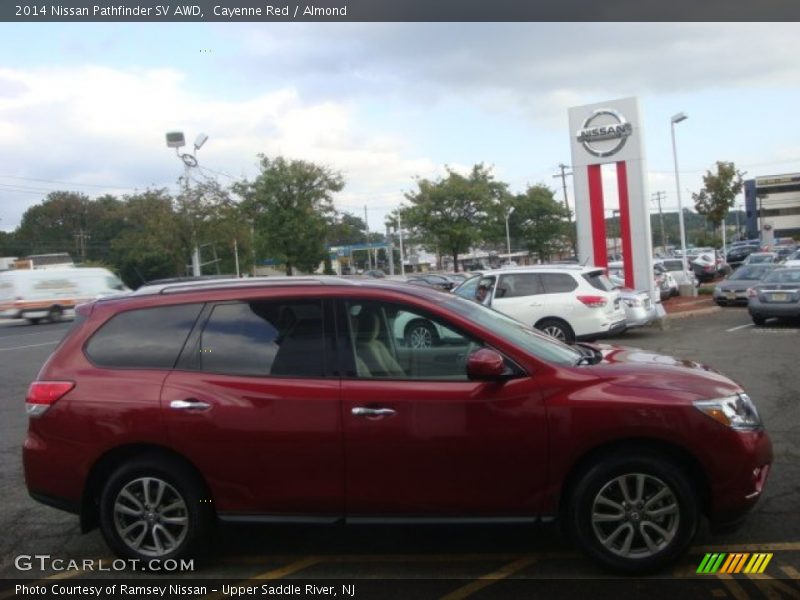 Cayenne Red / Almond 2014 Nissan Pathfinder SV AWD