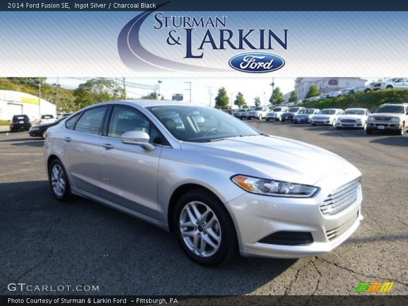 Ingot Silver / Charcoal Black 2014 Ford Fusion SE