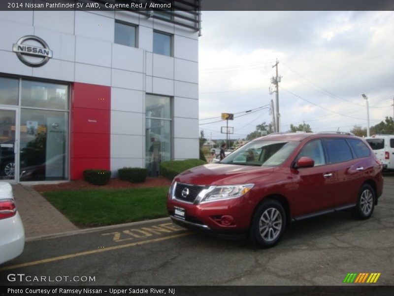 Cayenne Red / Almond 2014 Nissan Pathfinder SV AWD