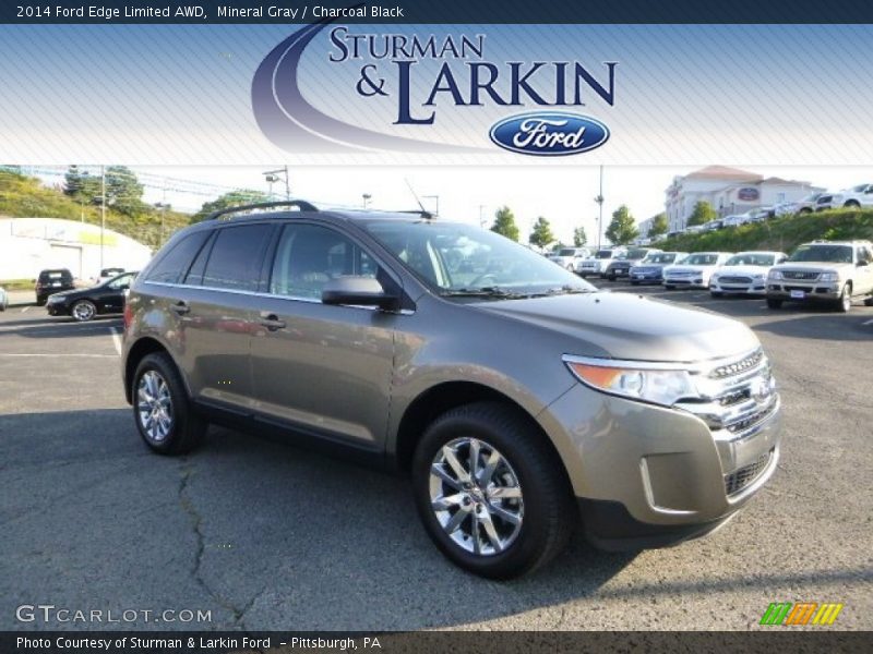 Mineral Gray / Charcoal Black 2014 Ford Edge Limited AWD