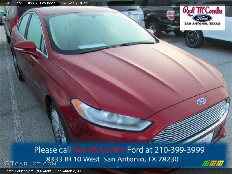 Ruby Red / Dune 2014 Ford Fusion SE EcoBoost