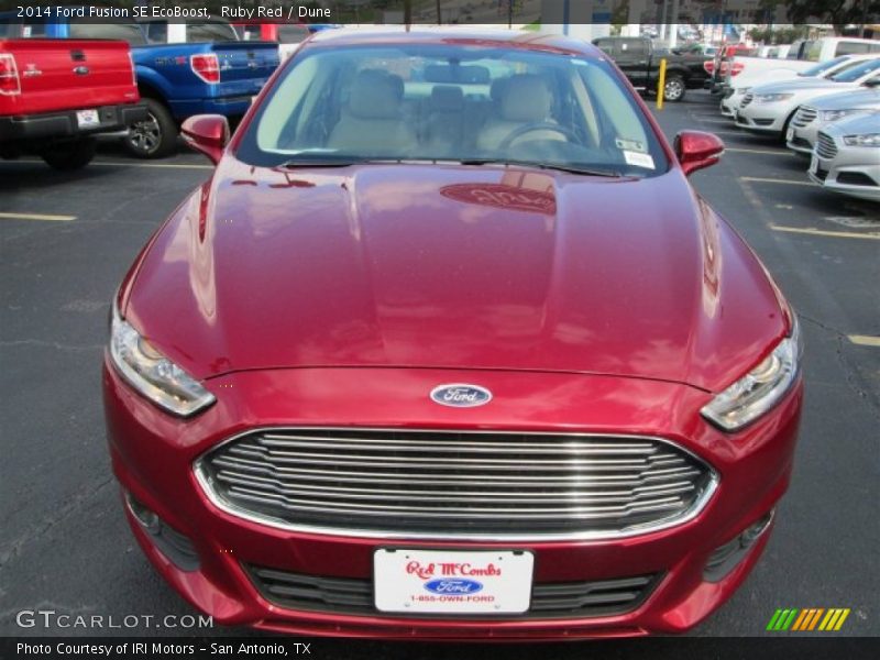 Ruby Red / Dune 2014 Ford Fusion SE EcoBoost