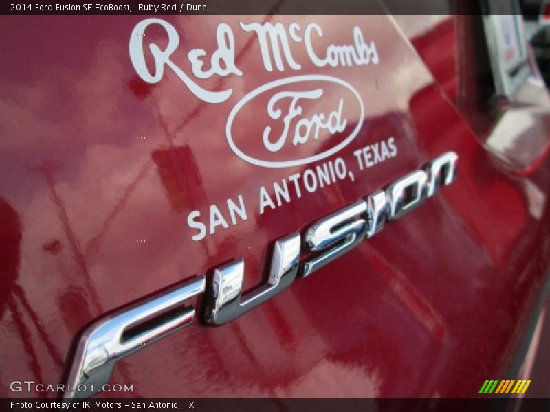 Ruby Red / Dune 2014 Ford Fusion SE EcoBoost