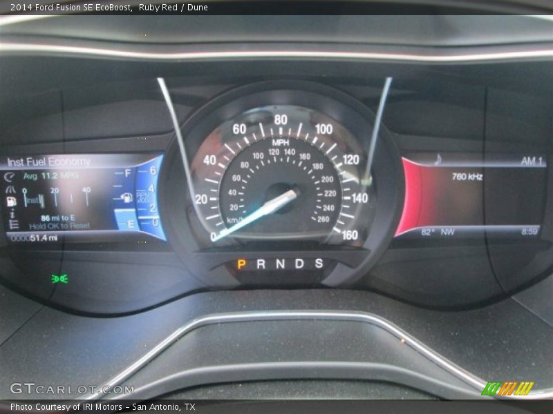 Ruby Red / Dune 2014 Ford Fusion SE EcoBoost