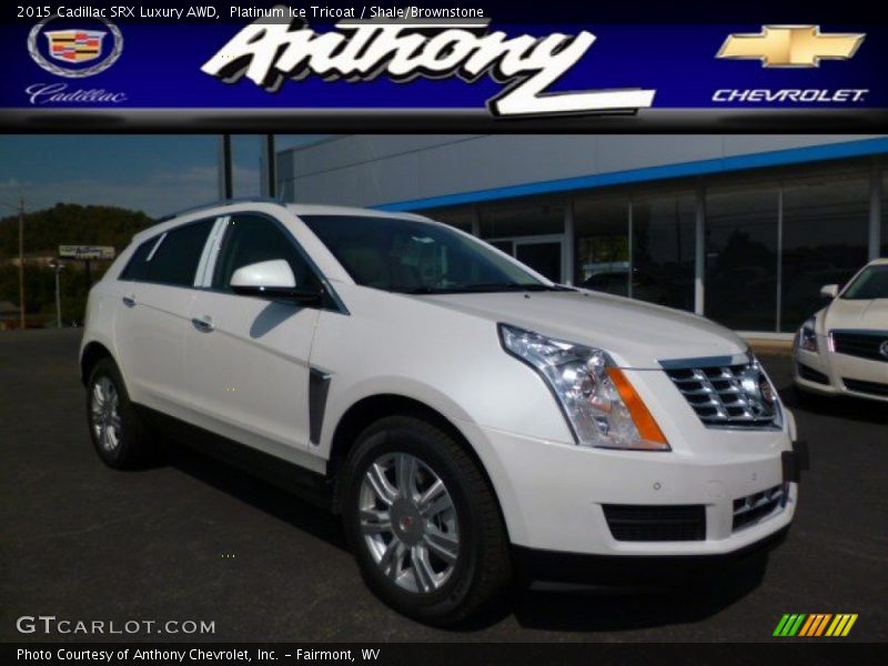 Platinum Ice Tricoat / Shale/Brownstone 2015 Cadillac SRX Luxury AWD