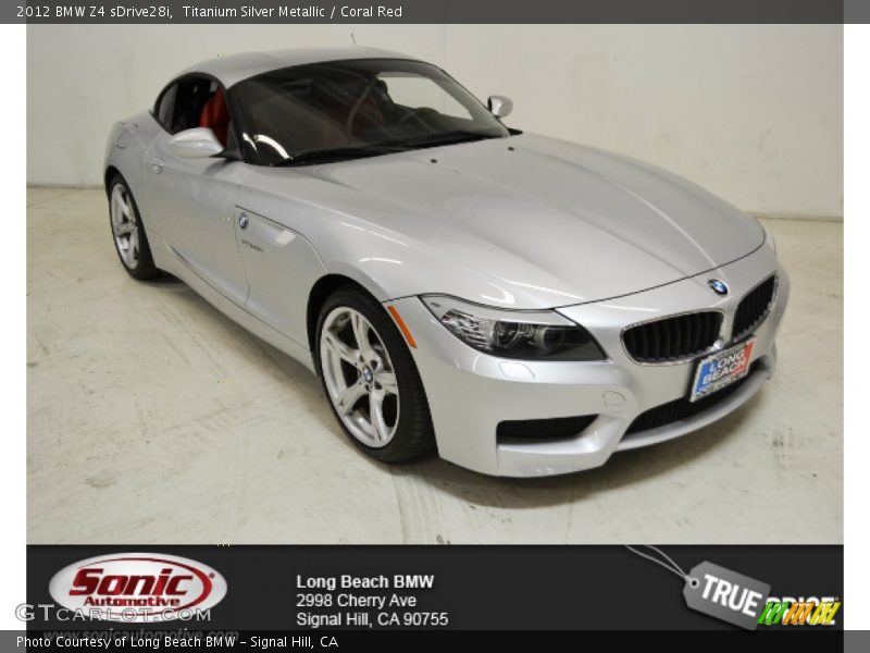 Titanium Silver Metallic / Coral Red 2012 BMW Z4 sDrive28i