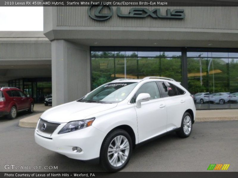 Starfire White Pearl / Light Gray/Espresso Birds-Eye Maple 2010 Lexus RX 450h AWD Hybrid