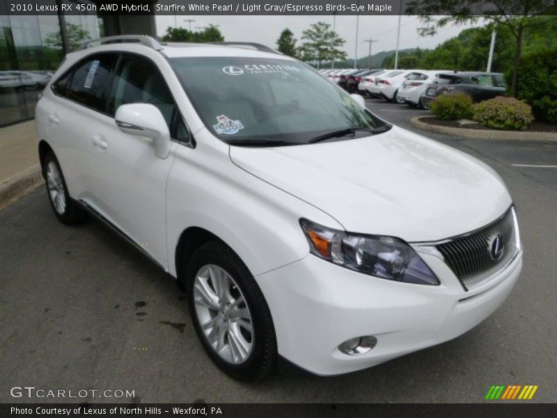 Starfire White Pearl / Light Gray/Espresso Birds-Eye Maple 2010 Lexus RX 450h AWD Hybrid