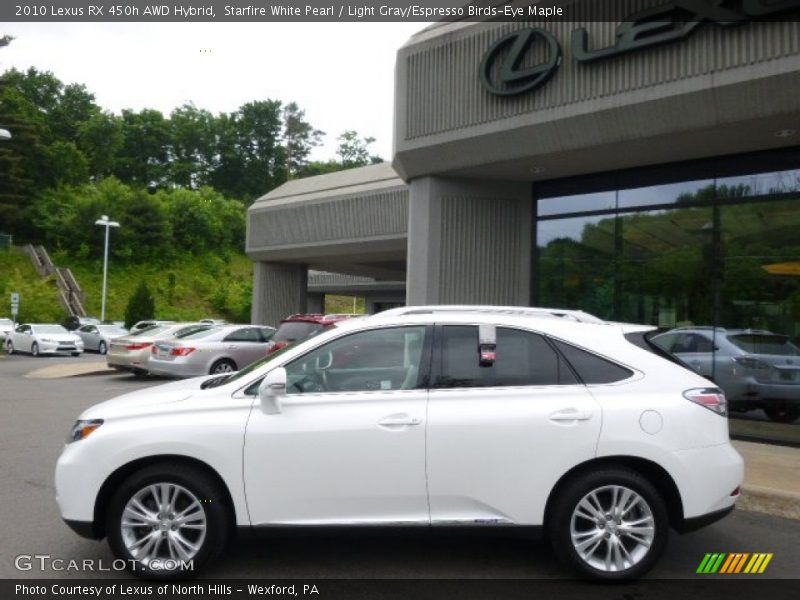 Starfire White Pearl / Light Gray/Espresso Birds-Eye Maple 2010 Lexus RX 450h AWD Hybrid