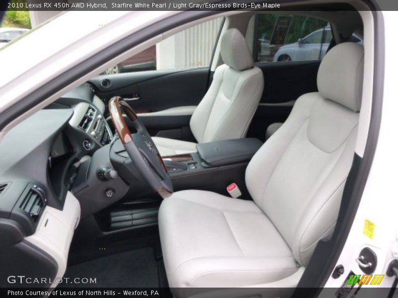 Starfire White Pearl / Light Gray/Espresso Birds-Eye Maple 2010 Lexus RX 450h AWD Hybrid