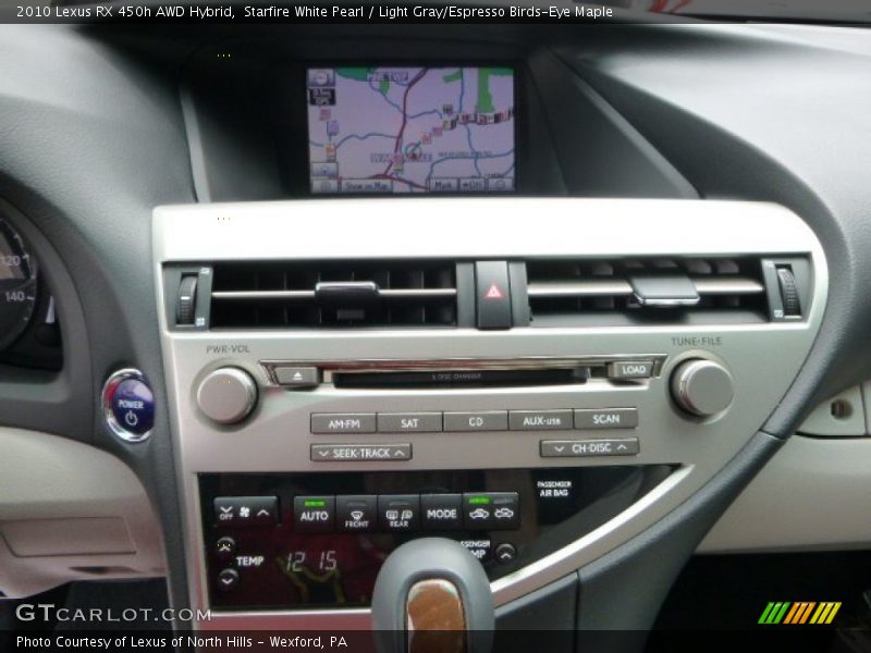 Starfire White Pearl / Light Gray/Espresso Birds-Eye Maple 2010 Lexus RX 450h AWD Hybrid