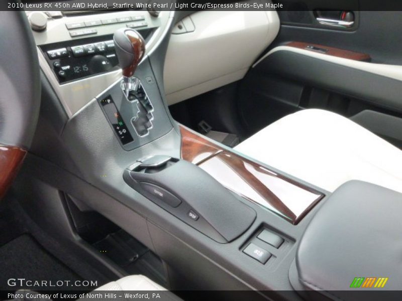 Starfire White Pearl / Light Gray/Espresso Birds-Eye Maple 2010 Lexus RX 450h AWD Hybrid