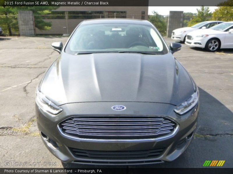 Magnetic Metallic / Charcoal Black 2015 Ford Fusion SE AWD