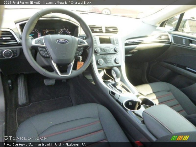 Magnetic Metallic / Charcoal Black 2015 Ford Fusion SE AWD