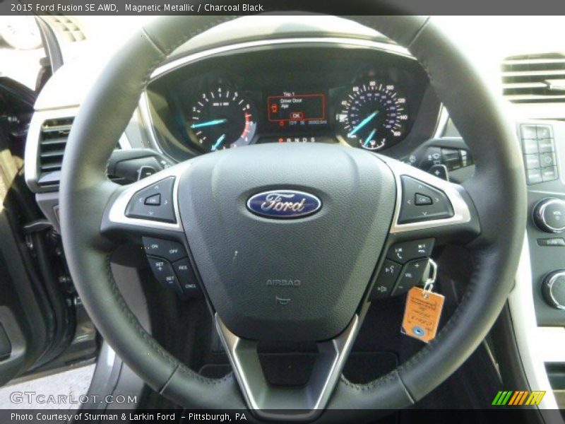 Magnetic Metallic / Charcoal Black 2015 Ford Fusion SE AWD