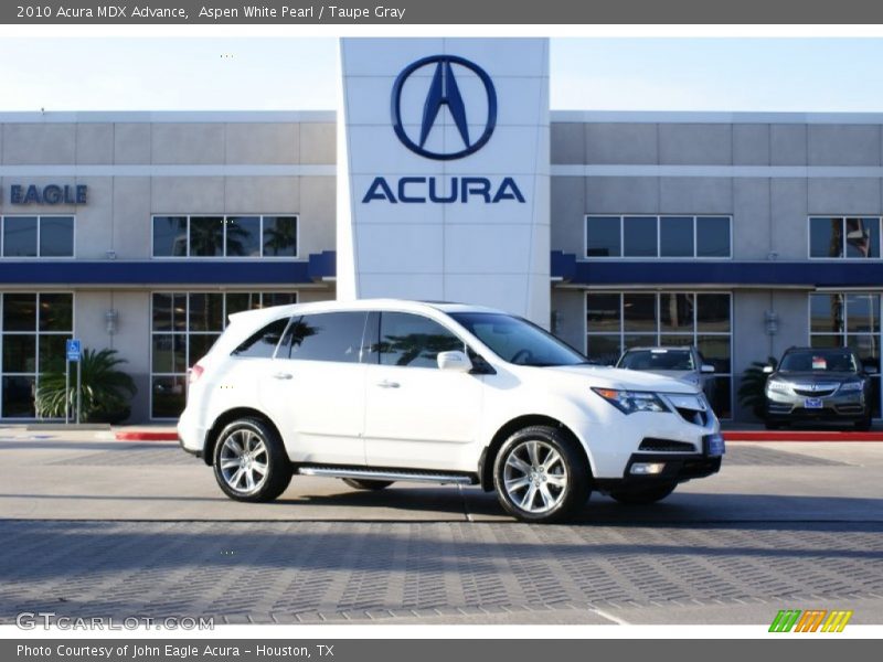 Aspen White Pearl / Taupe Gray 2010 Acura MDX Advance