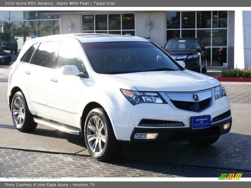 Aspen White Pearl / Taupe Gray 2010 Acura MDX Advance